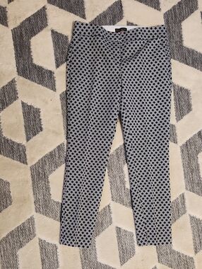 Willi Smith Black & White Geometric Skinny Pants